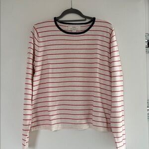 Trovata Birds Of Paradis Cotton Stripe Sweater Red/Cream/Navy M EUC